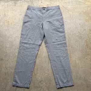 Marc Anthony Luxury Men Linen Blend Dress Pants Gray Size 33x30 Flat Front